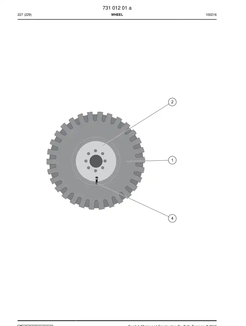 73101569 731 015 69 Air rubber tyre - Sandvik Technical Drawing