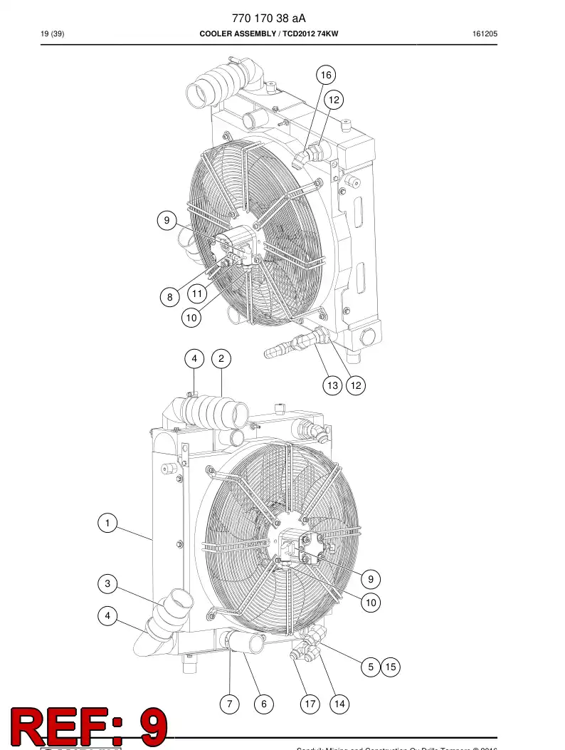 73361002 733 610 02 Flange - Sandvik Technical Drawing