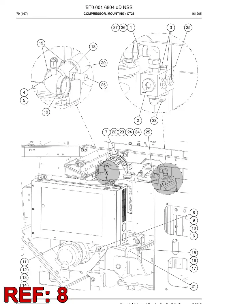 73411704 734 117 04 SEAL RING - Sandvik Technical Drawing