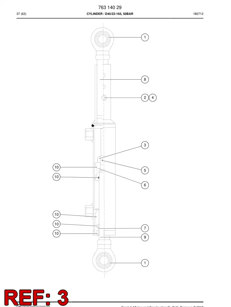 73690117 736 901 17 NUT - Sandvik Technical Drawing