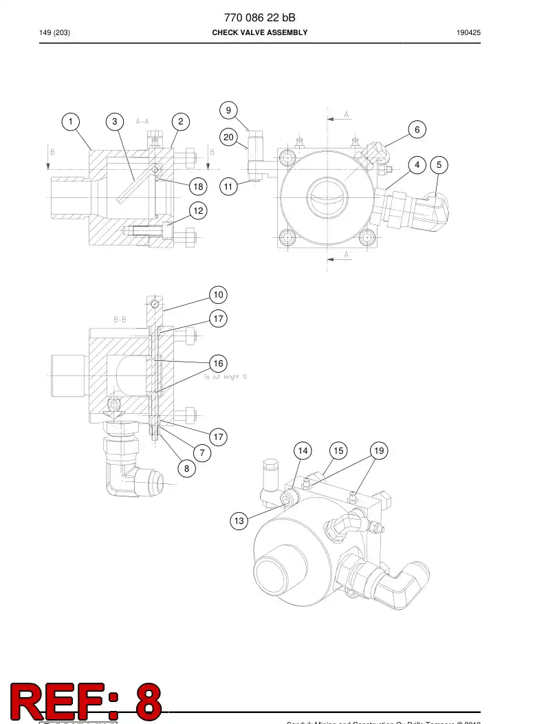 73690606 736 906 06 Nut, Hexagon, Nyloc - Sandvik Technical Drawing