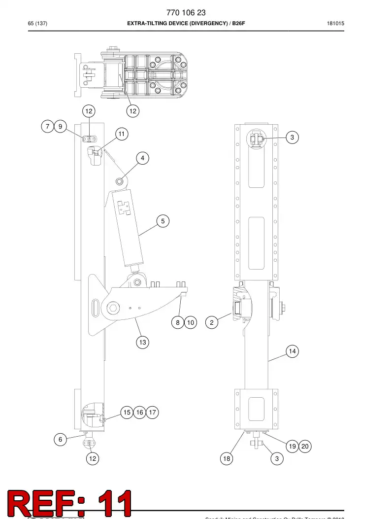 73804168a 738 041 68a Adapter, Hydraulic - Sandvik Technical Drawing