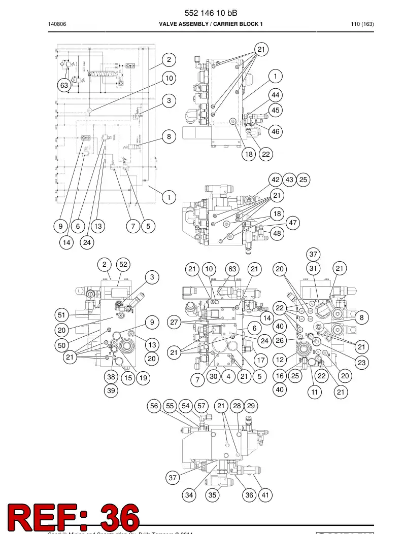 73809459 738 094 59 Adapter (hydraulic) - Sandvik Technical Drawing