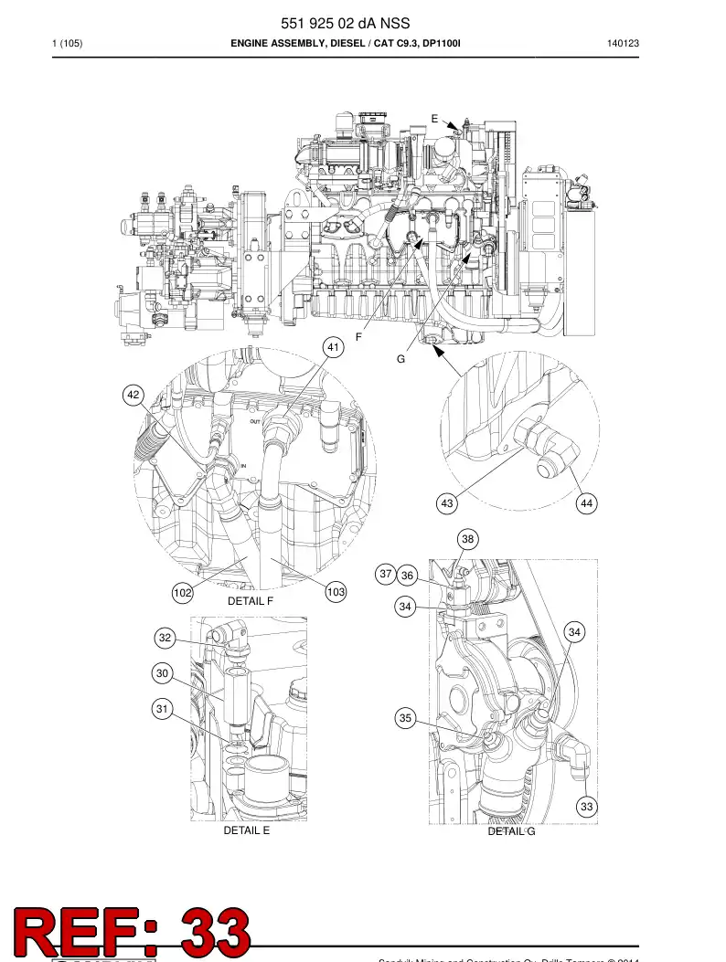 73809492 738 094 92 Adapter (hydraulic) - Sandvik Technical Drawing