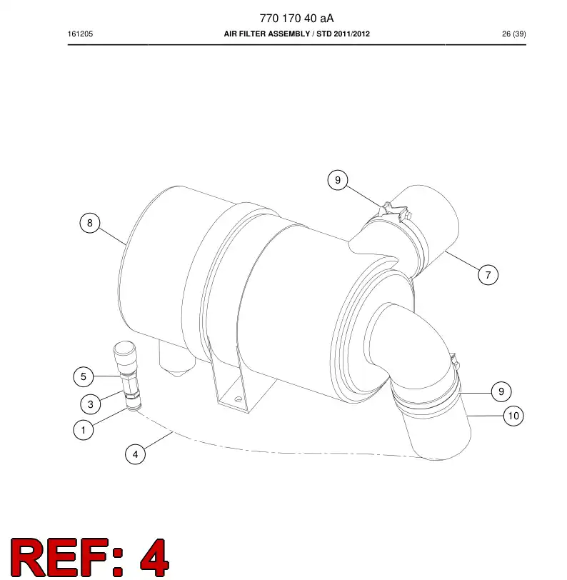 73820004a 738 200 04a Hose - Sandvik Technical Drawing