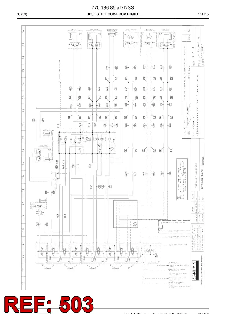 73827165 738 271 65 Hose - Sandvik Technical Drawing