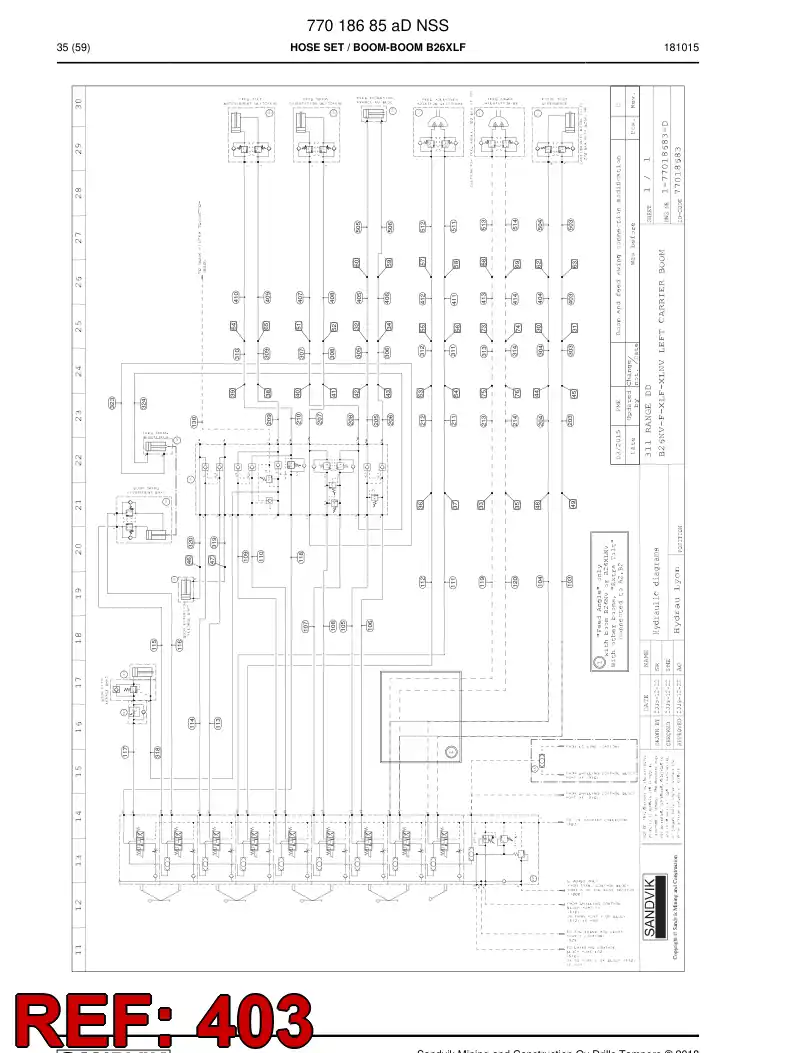 73827180 738 271 80 HOSE-M 6 100R2A - Sandvik Technical Drawing