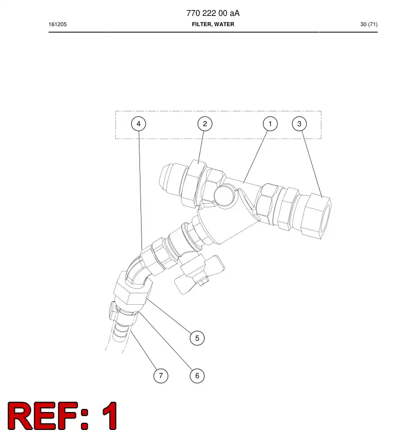 73830960a 738 309 60a Filter, Water - Sandvik Technical Drawing