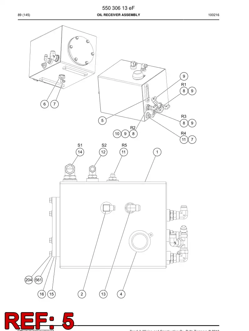 73833300a 738 333 00a Sight Indicator, Level - Sandvik Technical Drawing