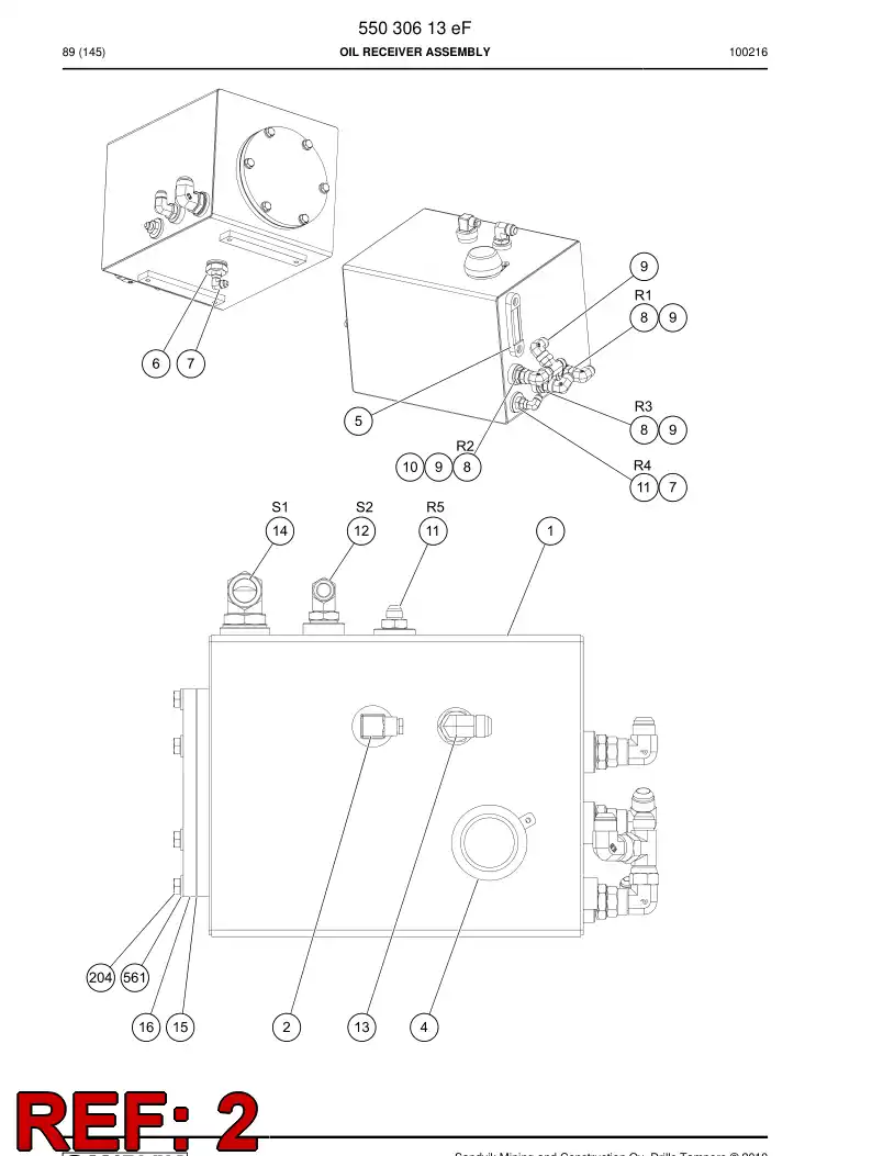 73833303a 738 333 03a Level sight indicator - Sandvik Technical Drawing