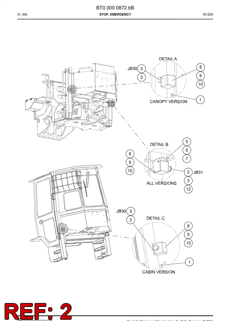74201013a 742 010 13a Pushbutton - Sandvik Technical Drawing