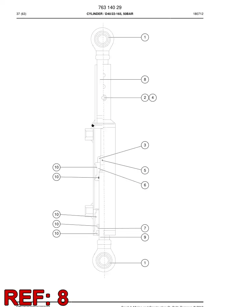 75533235a 755 332 35a Plate, Base - Sandvik Technical Drawing