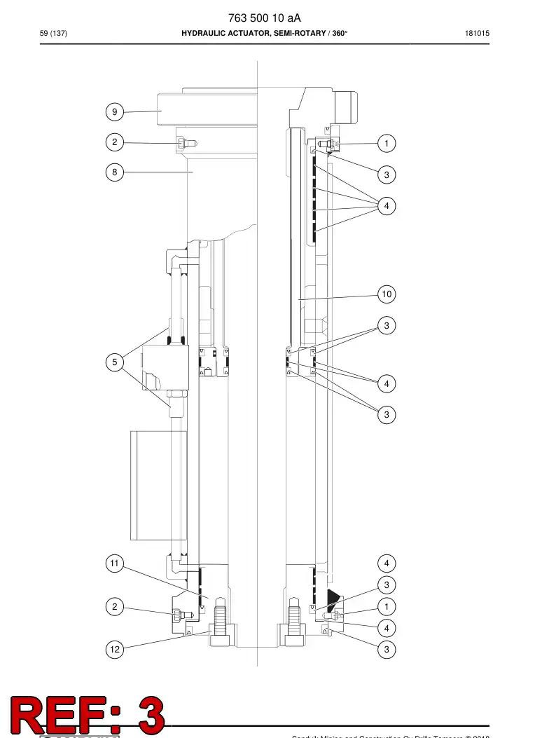 76350075 763 500 75 Seal - Sandvik Technical Drawing