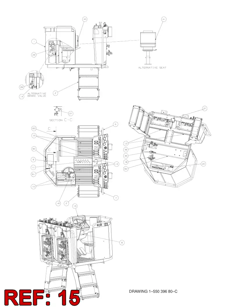 77005317 770 053 17 OPERATOR'S CONSOLE ASSEMBLY - Sandvik Technical Drawing