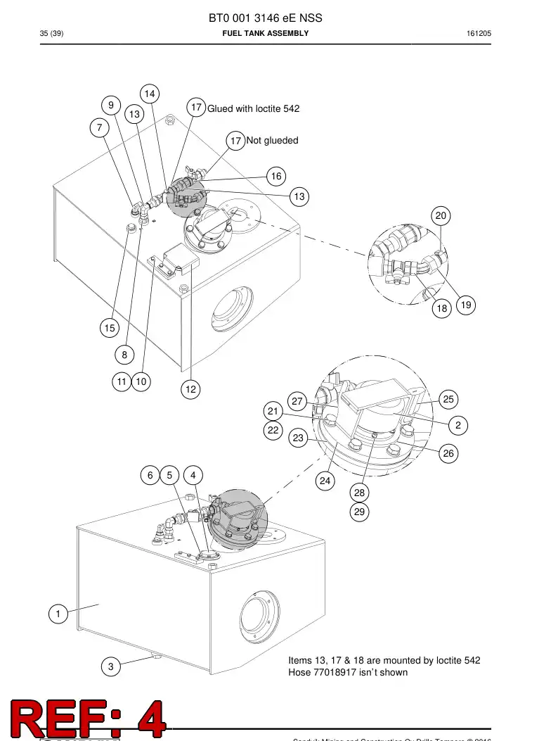 77006416a 770 064 16a Gauge, Fuel - Sandvik Technical Drawing