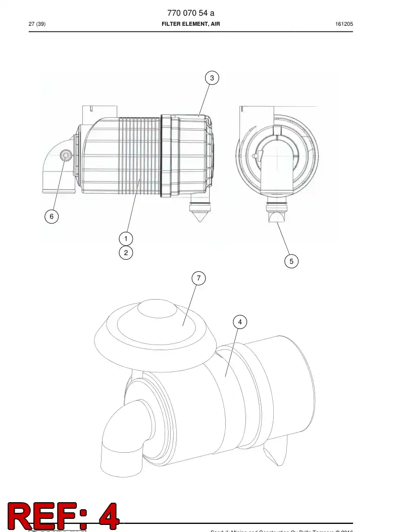 77007058 770 070 58 Flange - Sandvik Technical Drawing