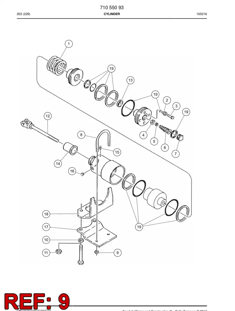 77007306 770 073 06 NUT - Sandvik Technical Drawing