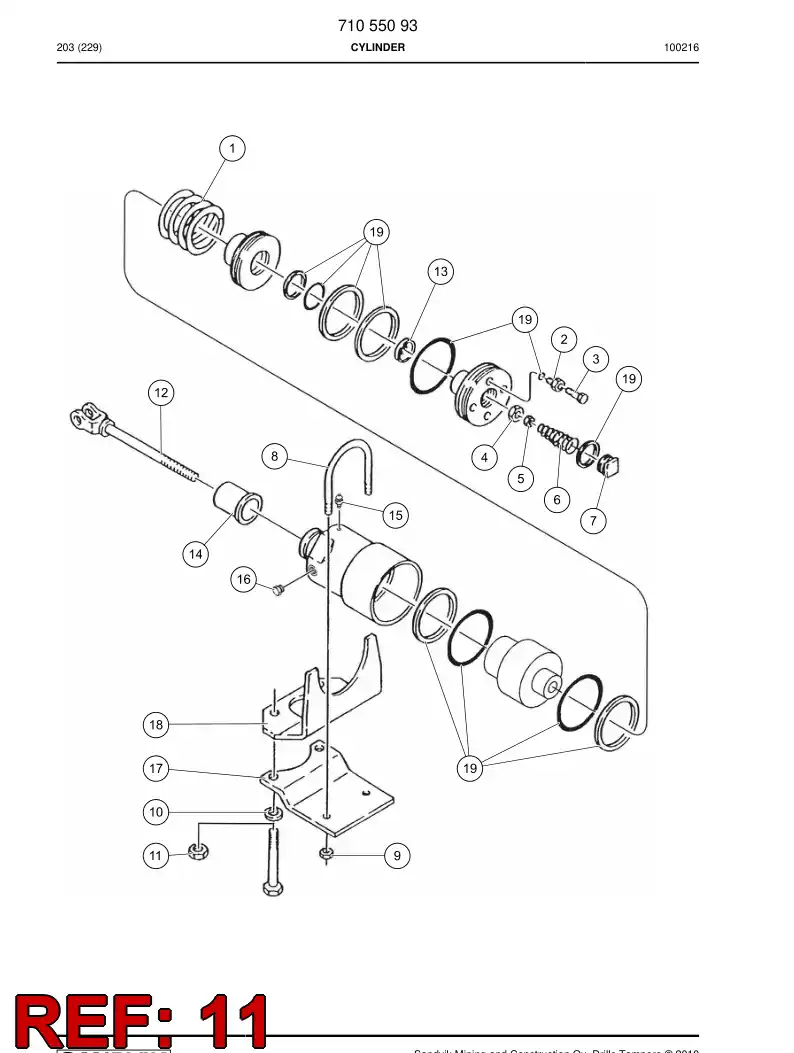 77007308 770 073 08 NUT - Sandvik Technical Drawing