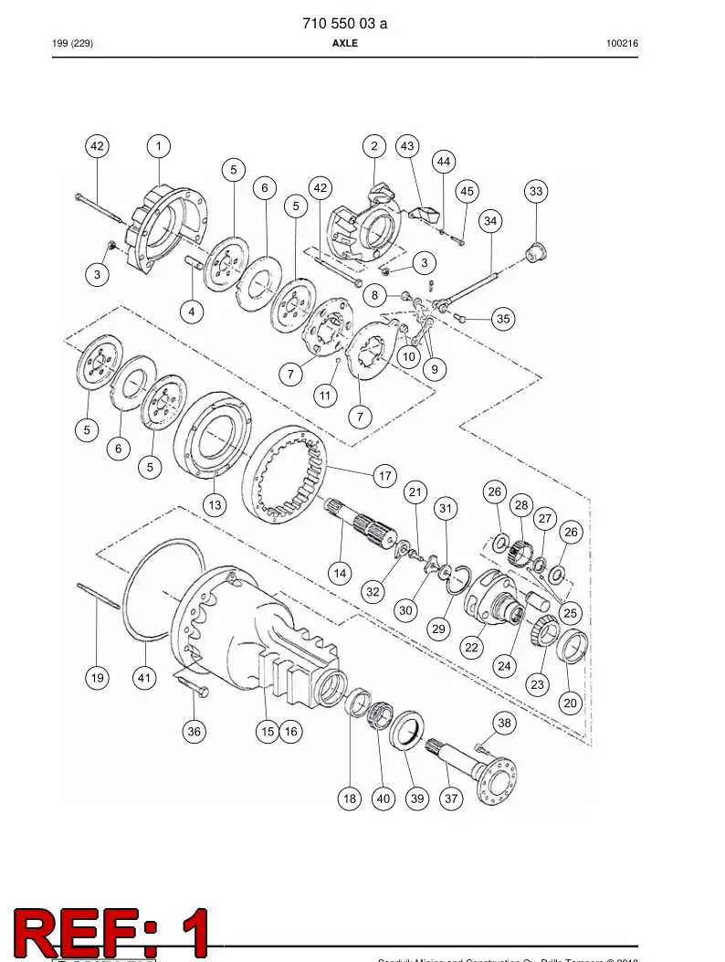 77007605 770 076 05 Axle housing - Sandvik Technical Drawing