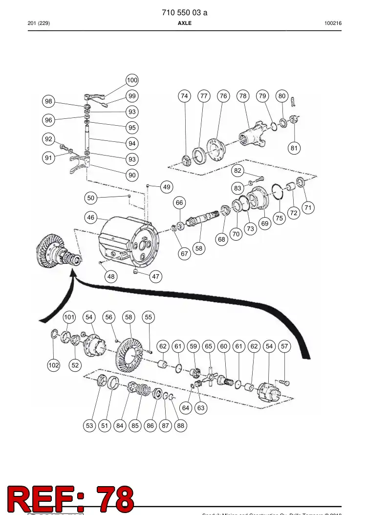 77007703 770 077 03 Flange - Sandvik Technical Drawing