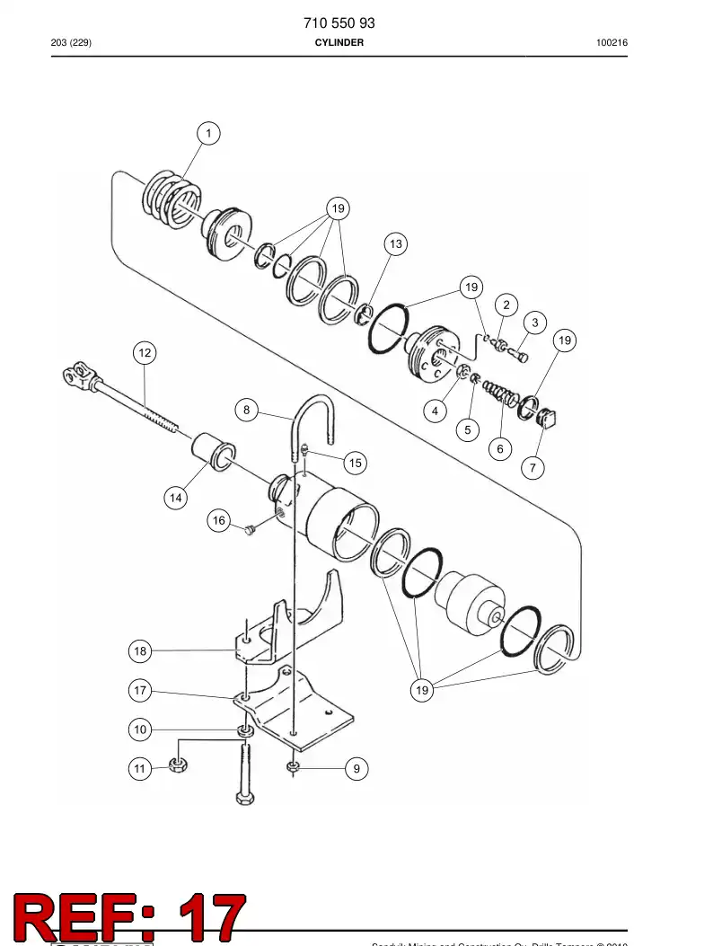 77007728 770 077 28 SUPPORT - Sandvik Technical Drawing