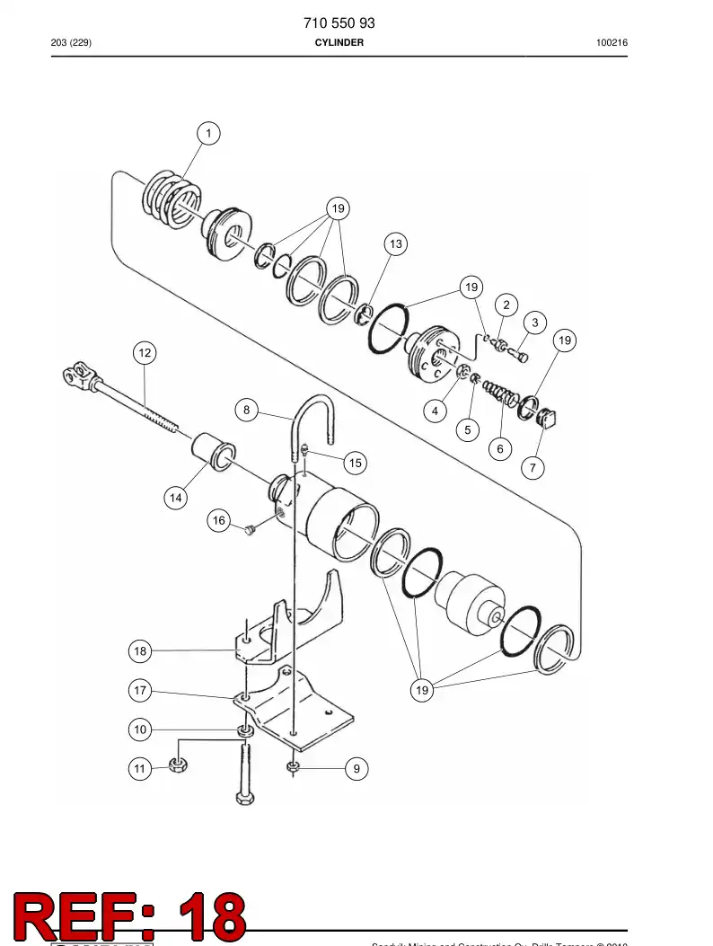 77007729 770 077 29 SUPPORT - Sandvik Technical Drawing