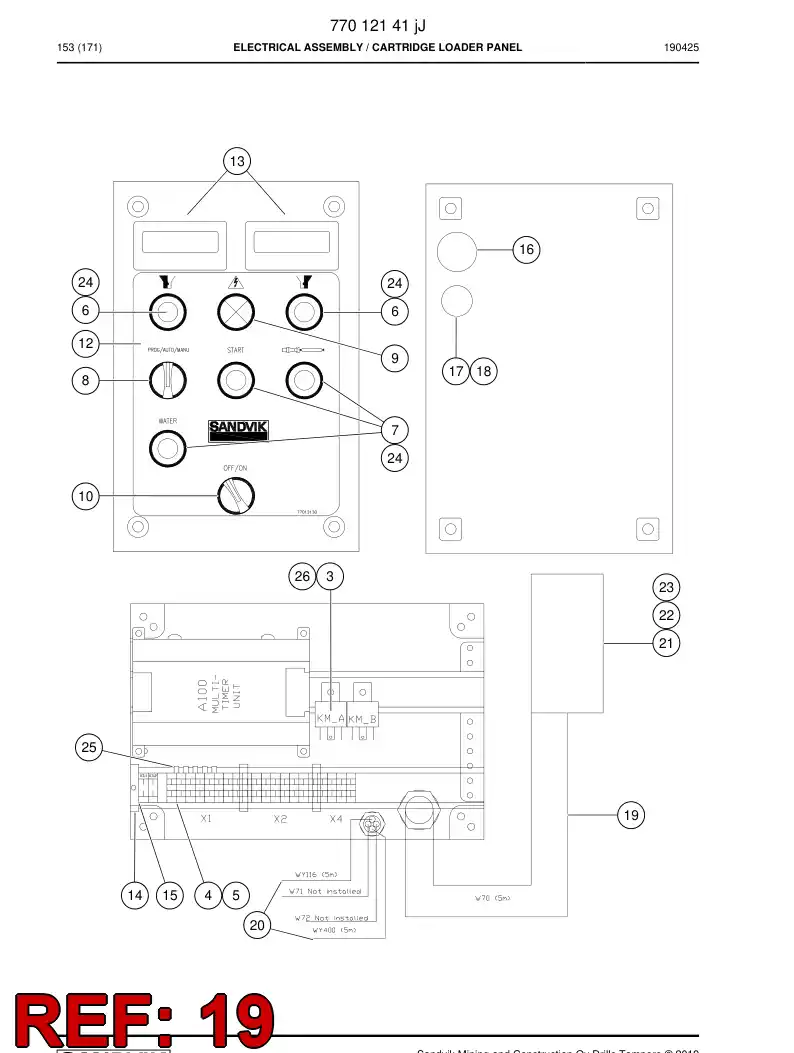 77007755 770 077 55 Electric cable - Sandvik Technical Drawing