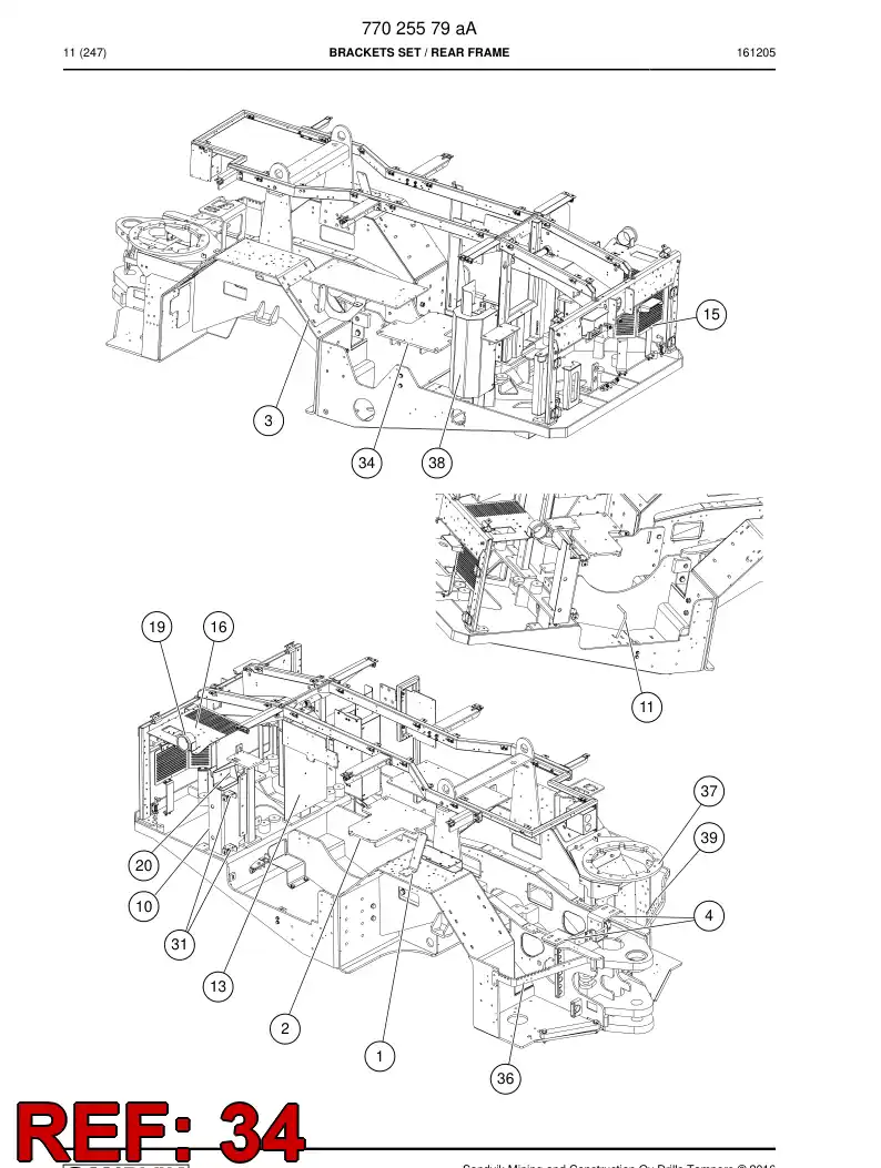 77009206a 770 092 06a REEL BRACKET - Sandvik Technical Drawing