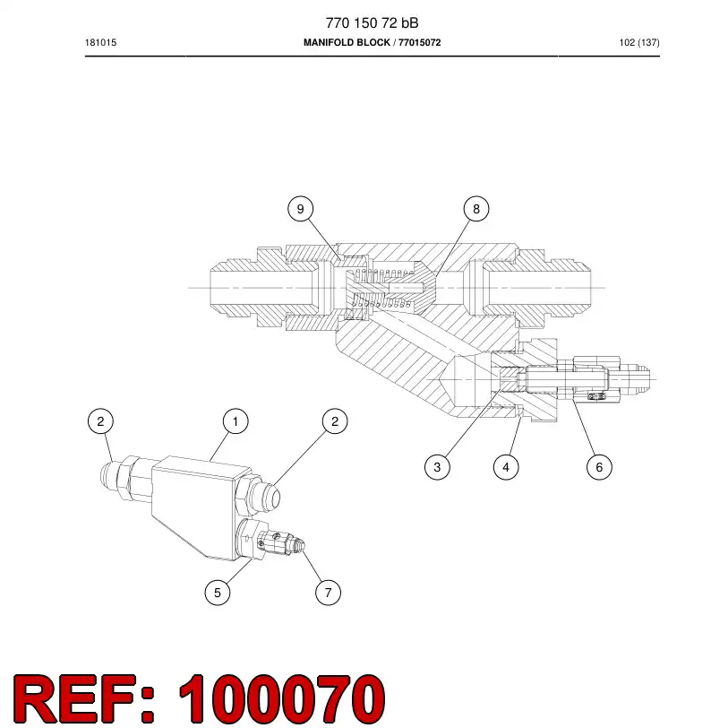 77010759 770 107 59 Fitting - Sandvik Technical Drawing