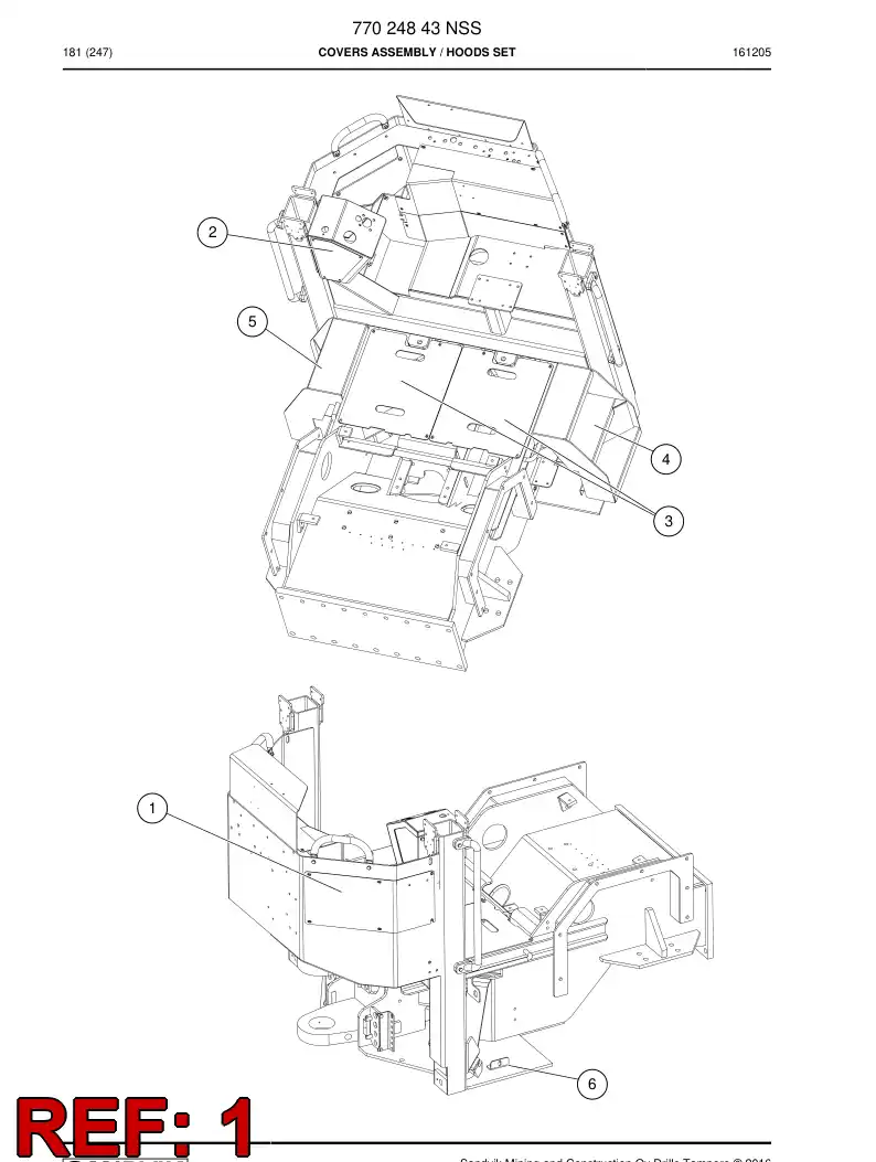 77010985b 770 109 85b Hood - Sandvik Technical Drawing