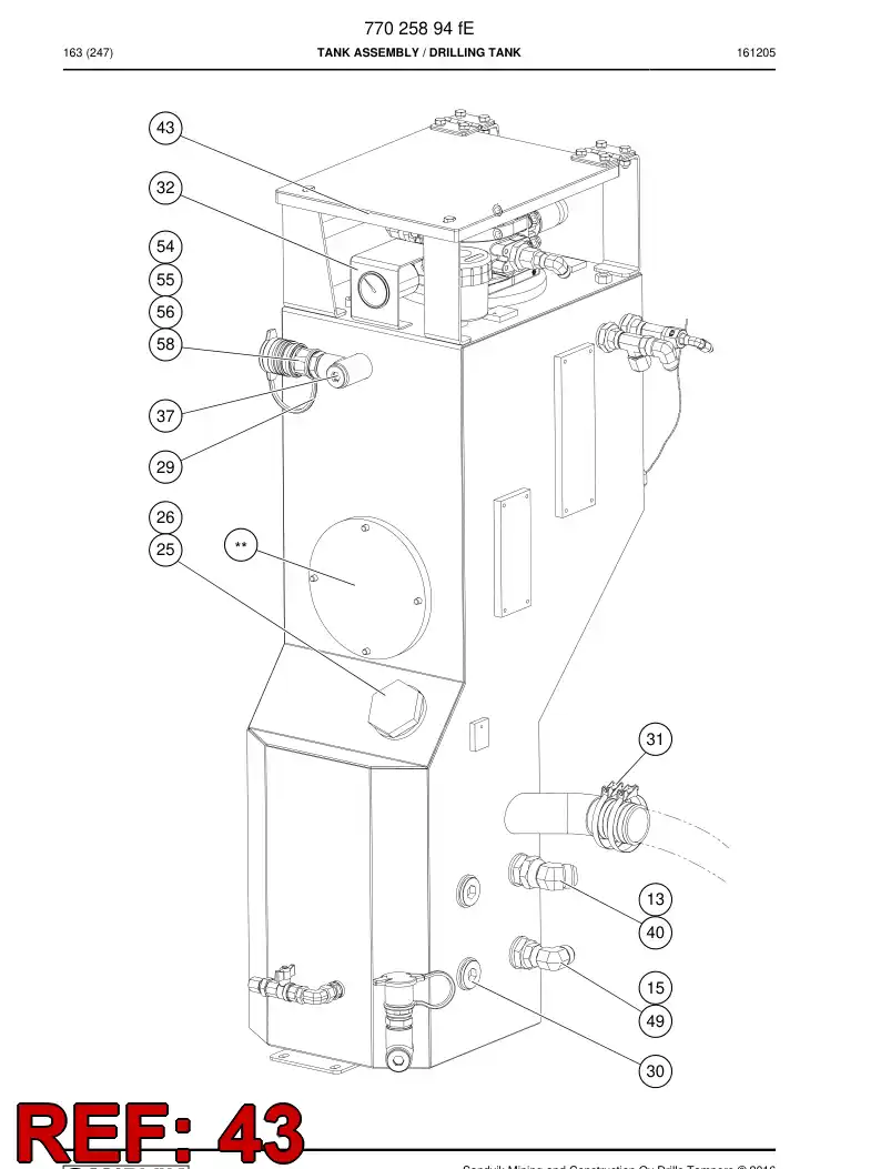 77011090 770 110 90 Hood - Sandvik Technical Drawing