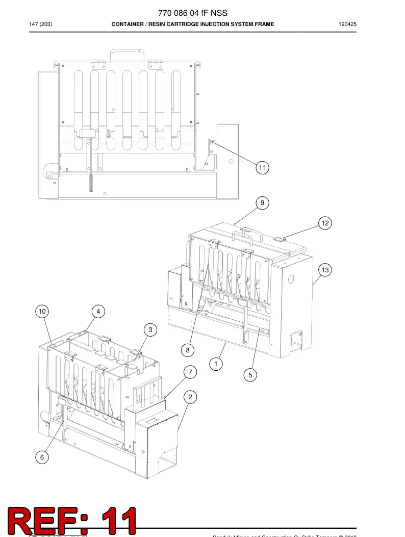77011488 770 114 88 Tensioner, Chain - Sandvik Technical Drawing