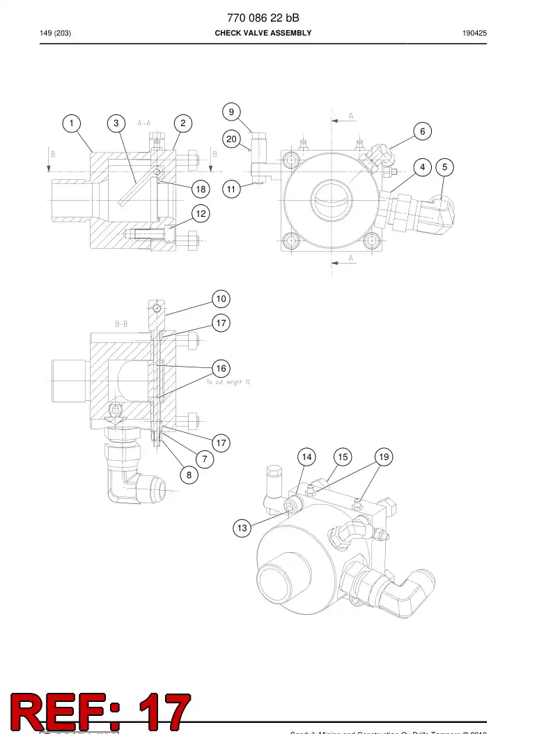 77011505 770 115 05 Bushing - Sandvik Technical Drawing