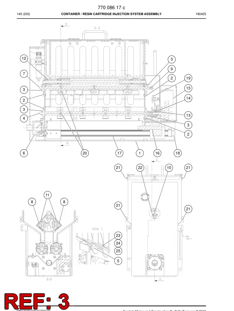 77011507 770 115 07 Bearing Unit - Sandvik Technical Drawing