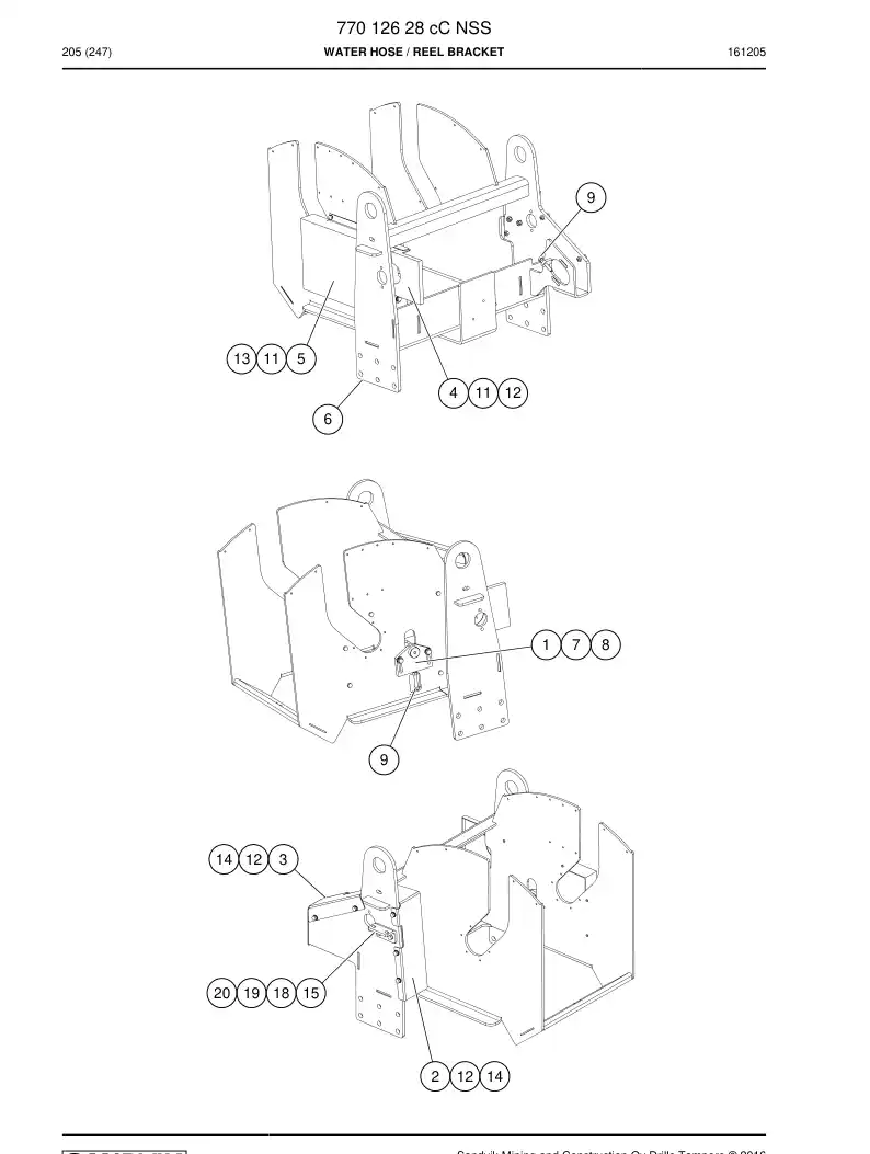 77012628c 770 126 28c WATER HOSE - Sandvik Technical Drawing