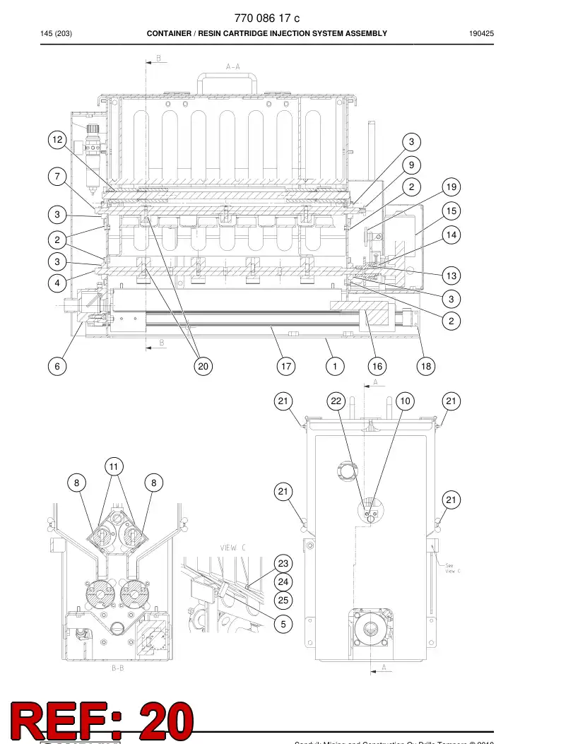 77013058 770 130 58 Pin - Sandvik Technical Drawing