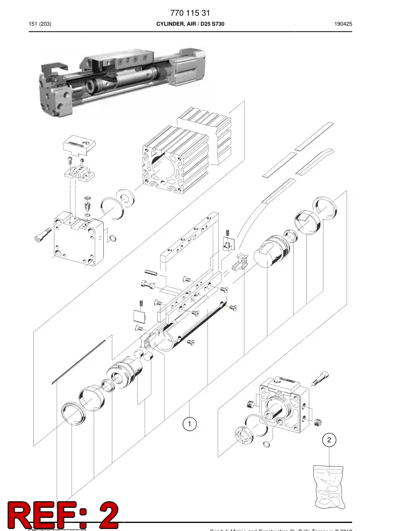 77013438 770 134 38 Seal Kit - Sandvik Technical Drawing