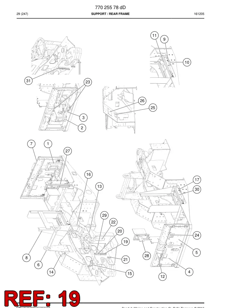 77013612 770 136 12 Clamp - Sandvik Technical Drawing