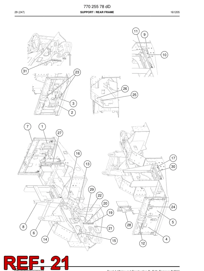 77013614 770 136 14 Clamp - Sandvik Technical Drawing