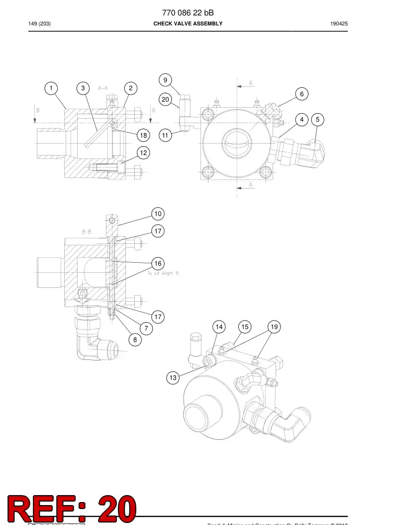 77014834 770 148 34 Counterweight - Sandvik Technical Drawing