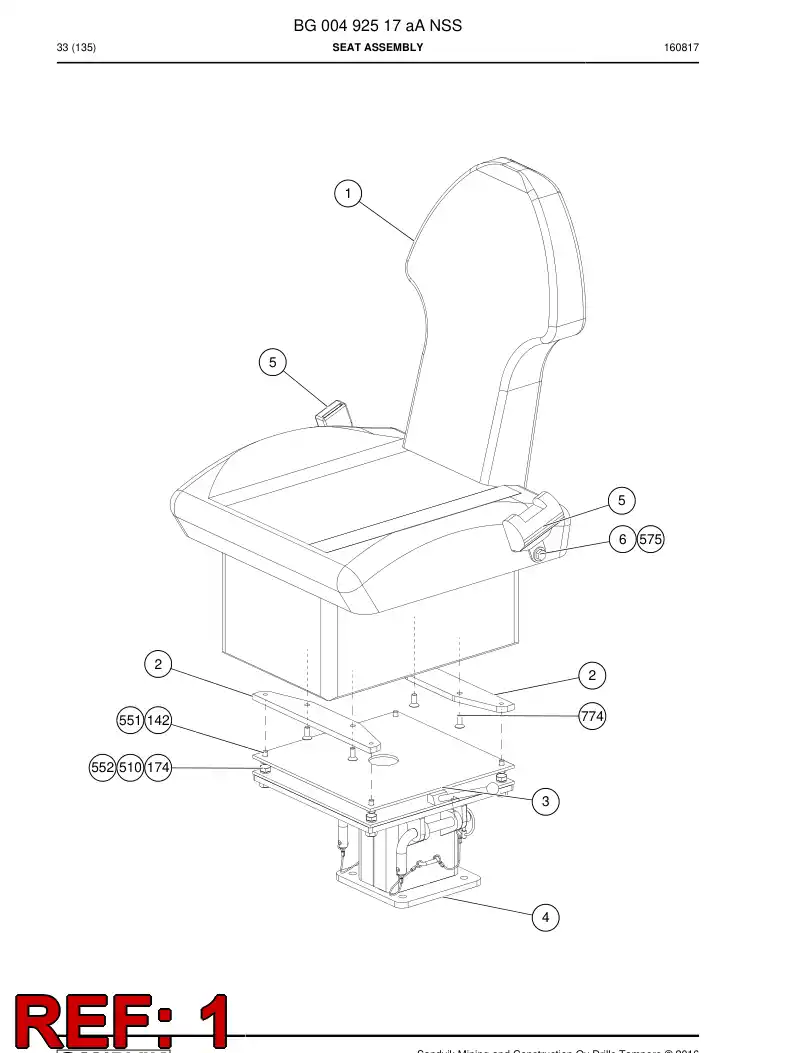 77015878a 770 158 78a Seat - Sandvik Technical Drawing