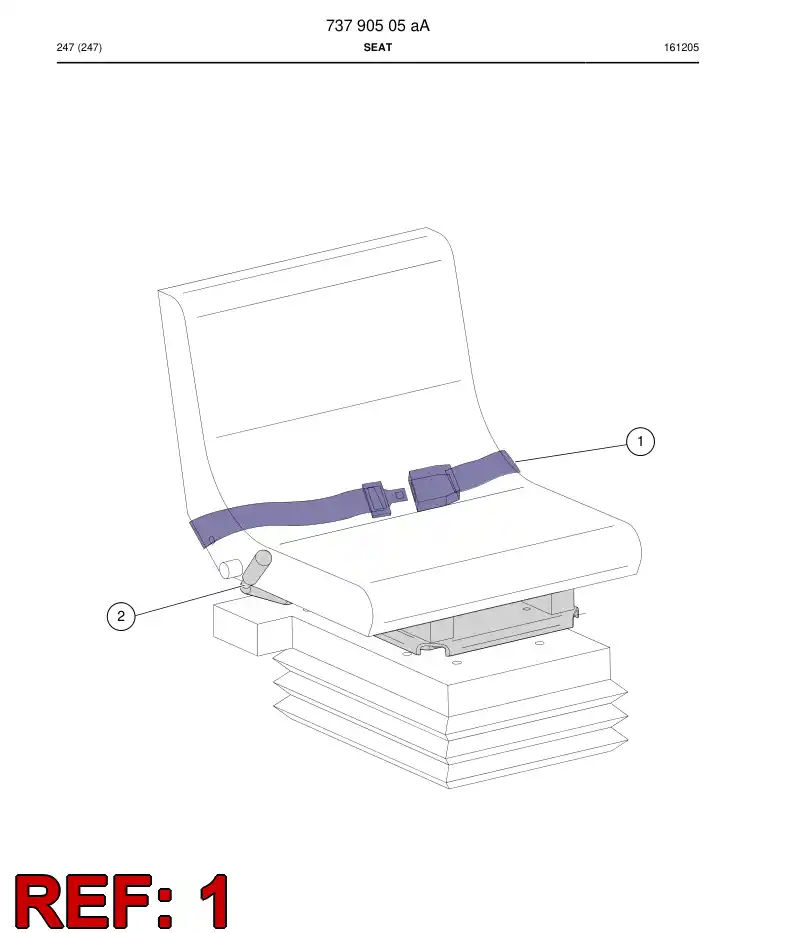 77015879 770 158 79 Seat belt - Sandvik Technical Drawing