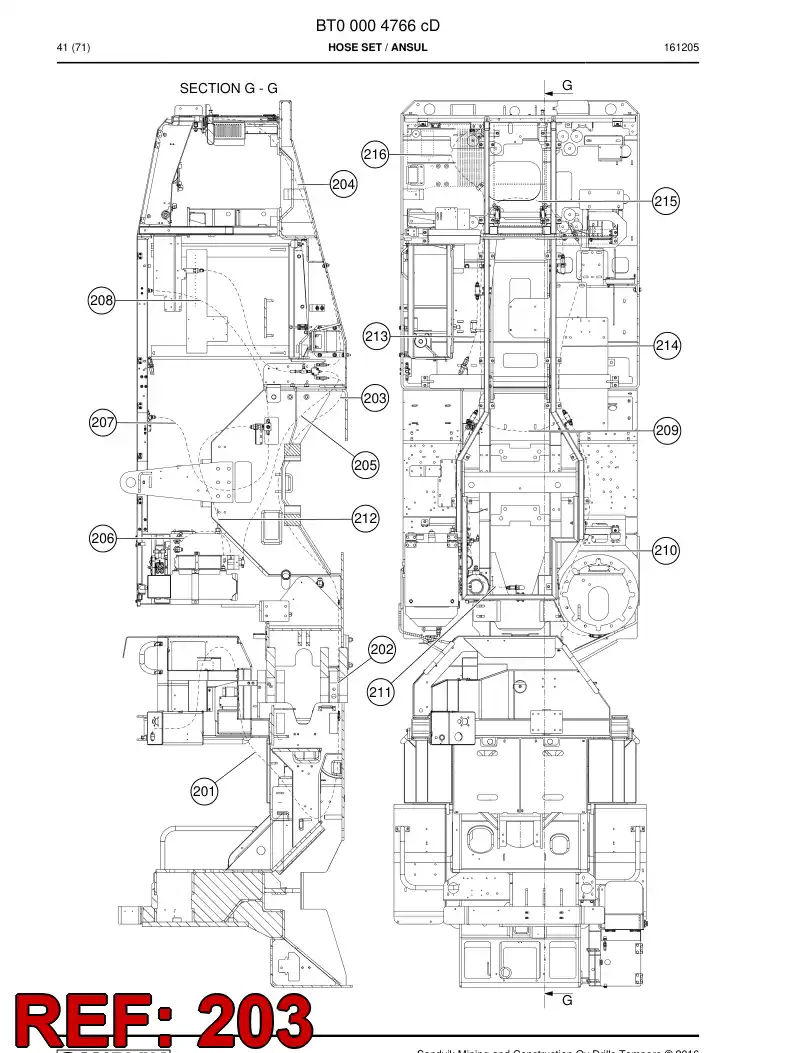 77016255a 770 162 55a Hose - Sandvik Technical Drawing