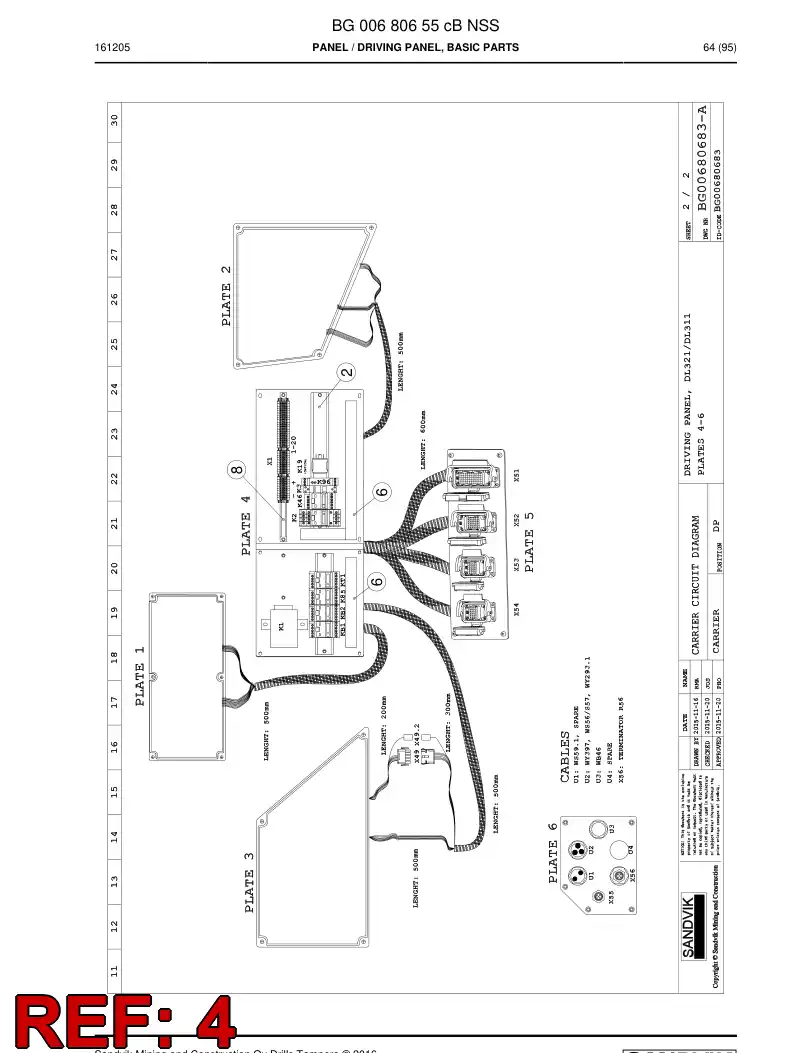 77016615b 770 166 15b Decal - Sandvik Technical Drawing