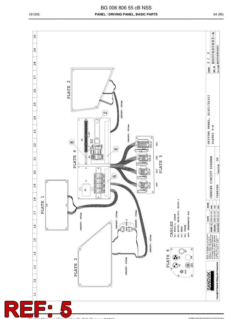 77016616e 770 166 16e Decal - Sandvik Technical Drawing
