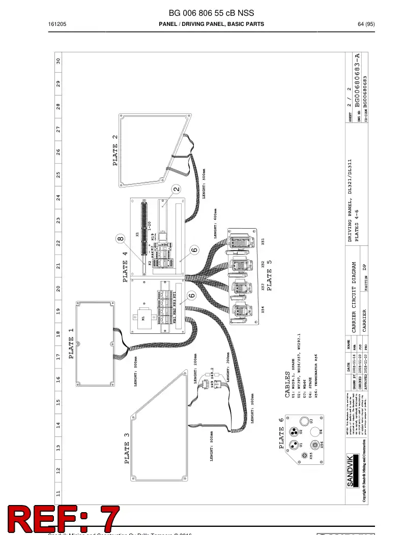 77016618b 770 166 18b Decal - Sandvik Technical Drawing