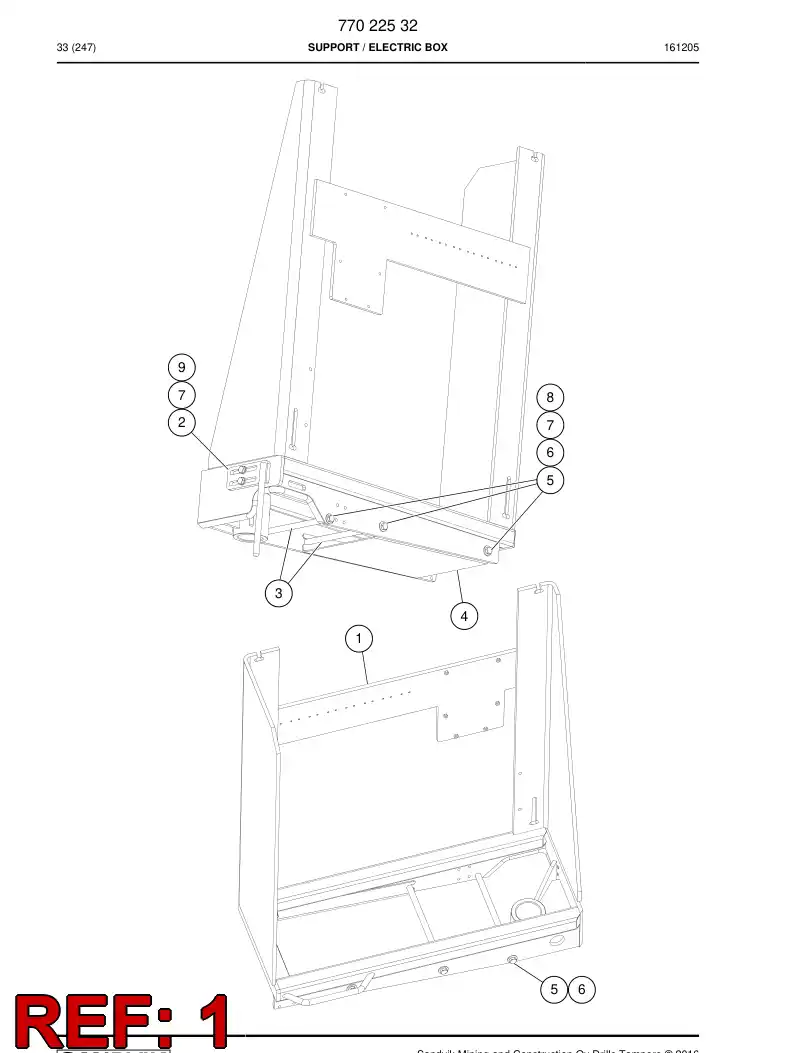 77016885h 770 168 85h ELECTRIC BOX BRACKET - Sandvik Technical Drawing