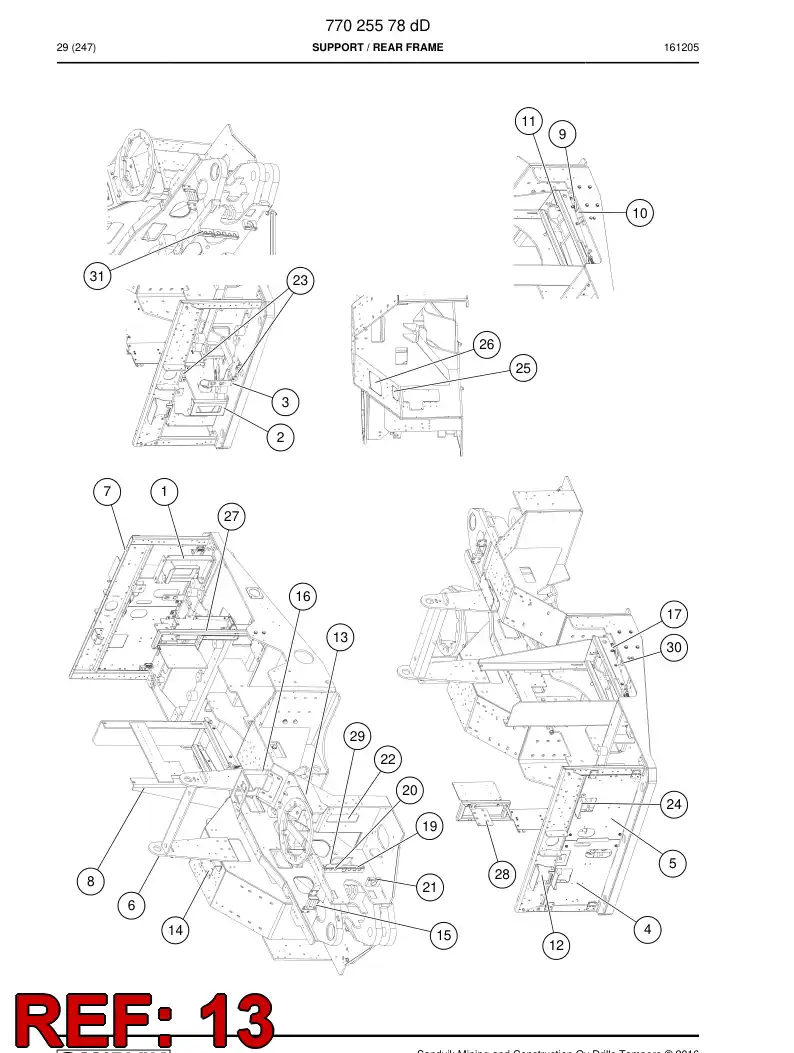 77016888b 770 168 88b 55 Kw POWERPACK BRACKET - Sandvik Technical Drawing