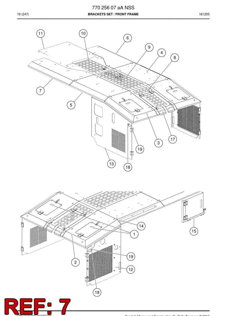 77016917b 770 169 17b Hood - Sandvik Technical Drawing