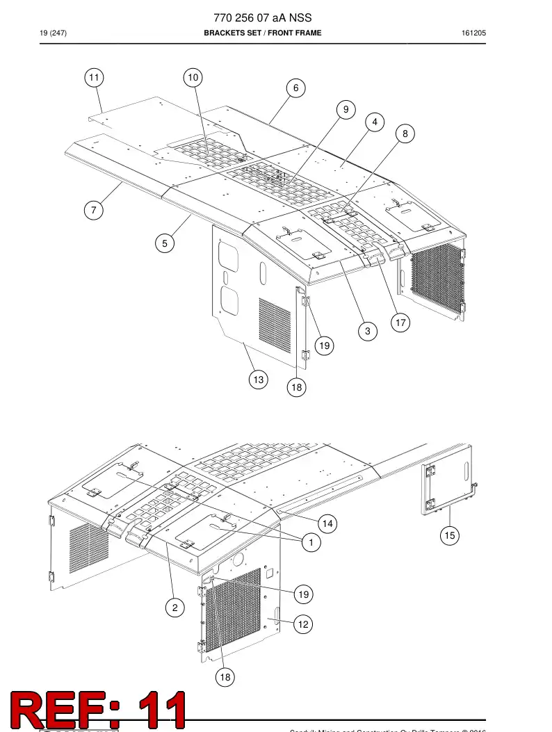 77016921a 770 169 21a Hood - Sandvik Technical Drawing
